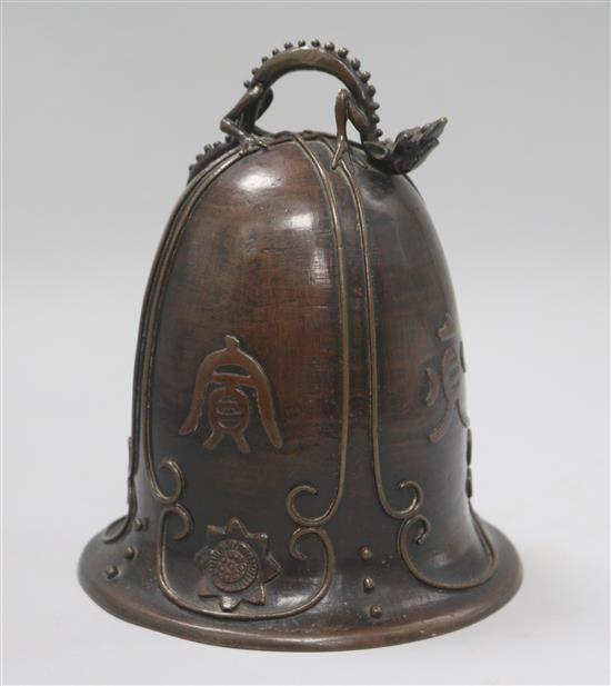 A Japanese bronze temple bell, c.1900